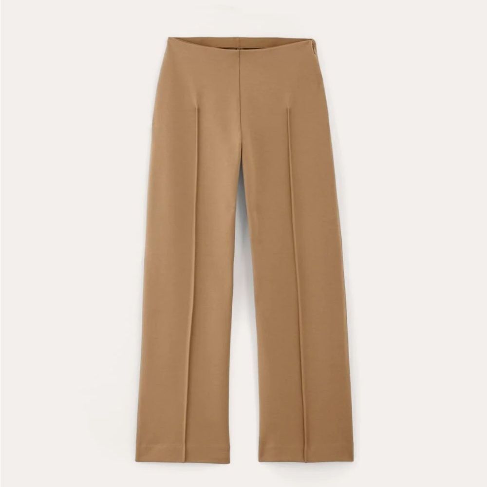 Everlane, the dream trouser Wide-Leg Ponte Pants in Camel
